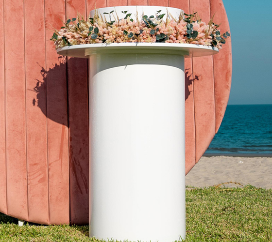 White Circular Plinth