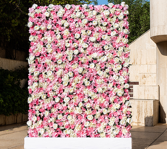 Classic Pink Flower Wall