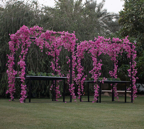 Pink Cherry Blossom Table Set Up