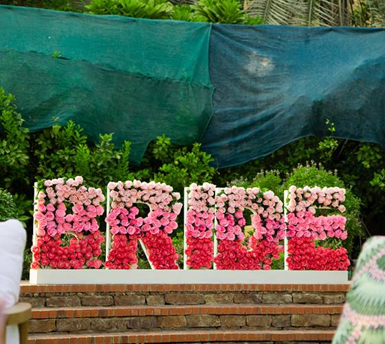 Ombre Flower Bride Sign