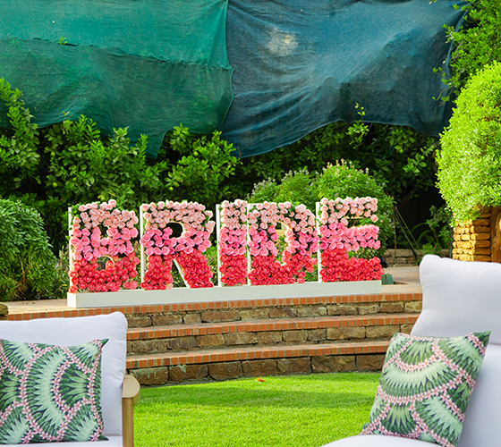 Ombre Flower Bride Sign