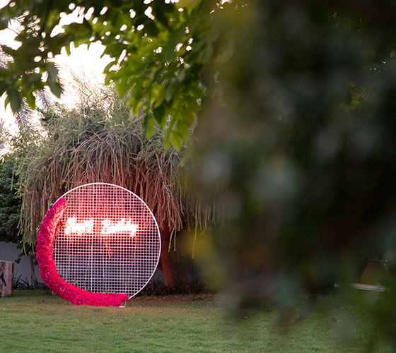 Hot Pink Neon Circle Wall