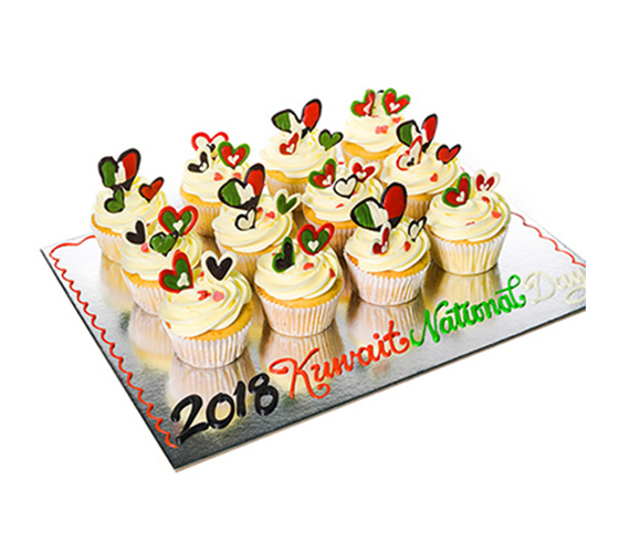 National Day Hearts Cupcakes