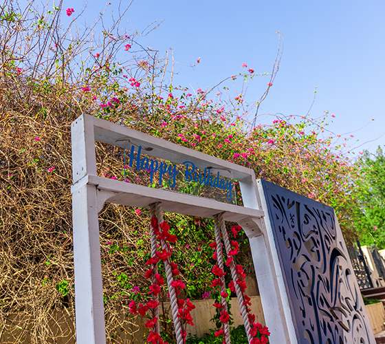 Floral Swing & Calligraphy Backdrop