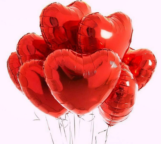 Red Heart Foil Balloon