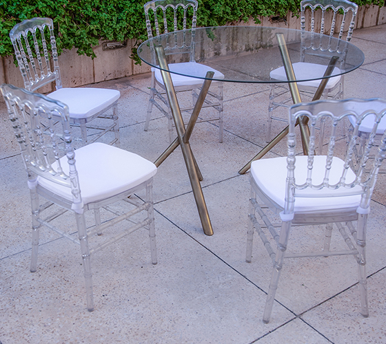 Glass Round Table with 6 Chairs