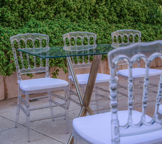 Glass Square Table with 6 Chairs