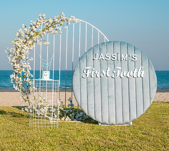 Baby Blue Velvet Cushion Backdrop